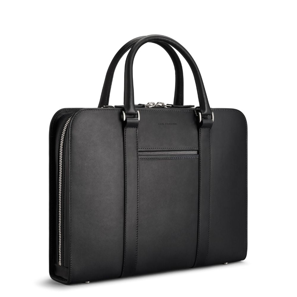 Carl Friedrik Palissy Briefcase in Black/Grey