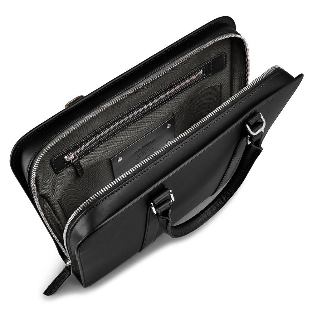 Carl Friedrik Palissy Briefcase in Black/Grey