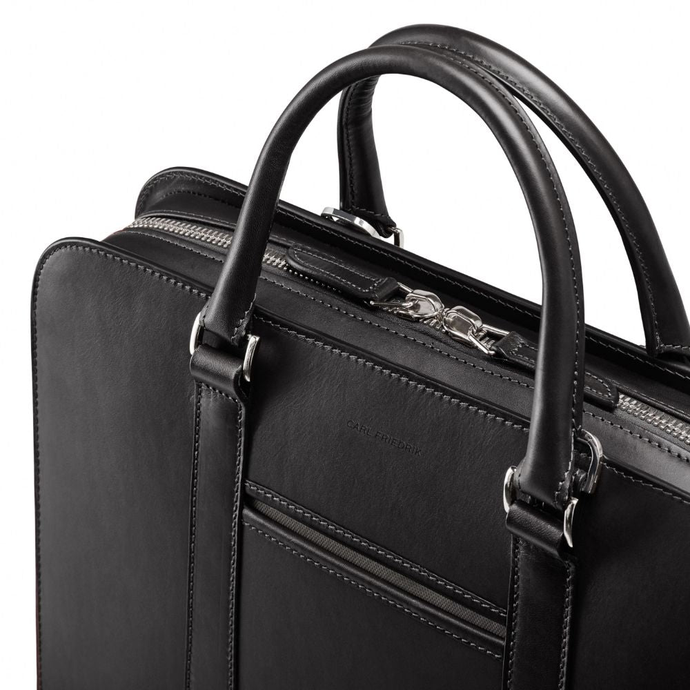 Carl Friedrik Palissy Briefcase in Black/Grey