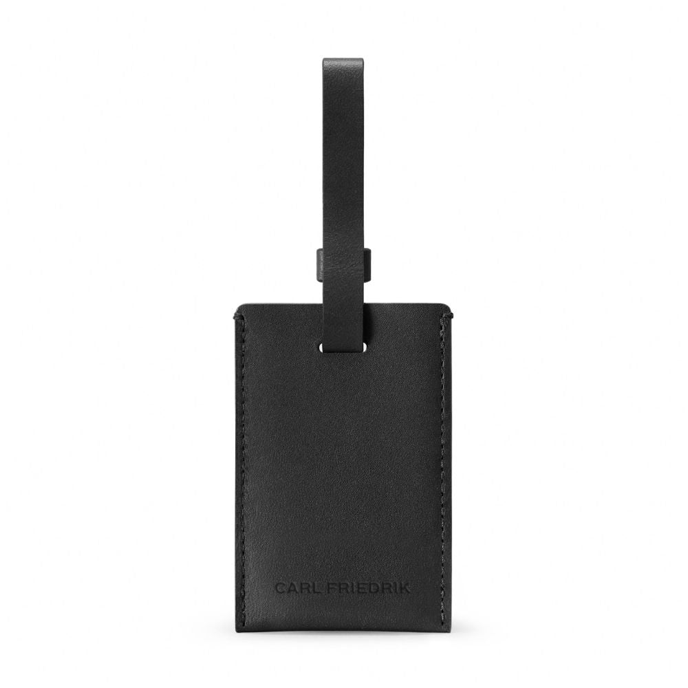 Carl Friedrik Leather Address Tag in Black