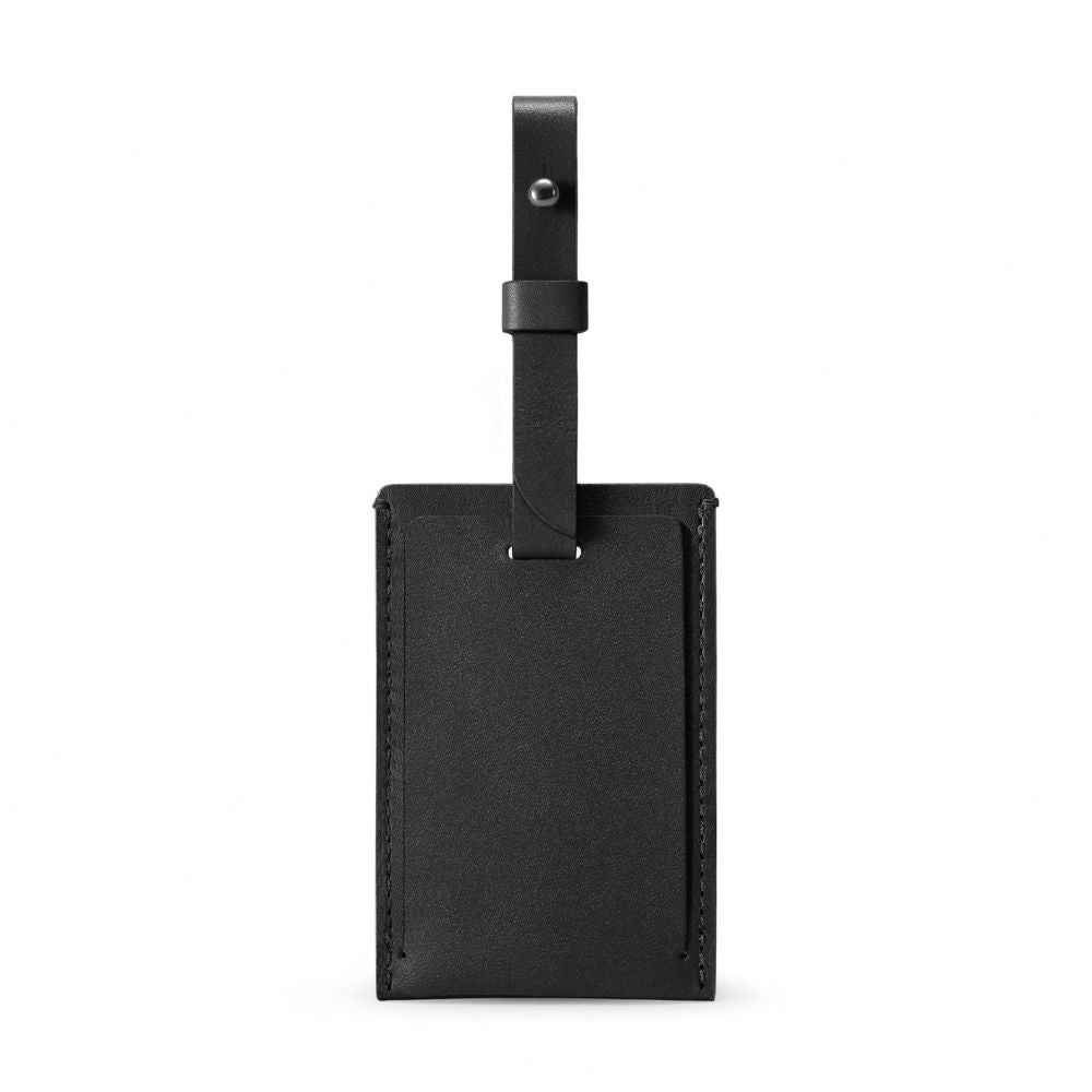 Carl Friedrik Leather Address Tag in Black
