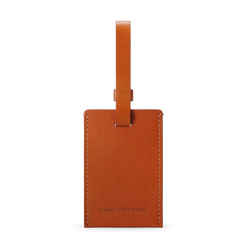 Carl Friedrik Leather Address Tag in Cognac