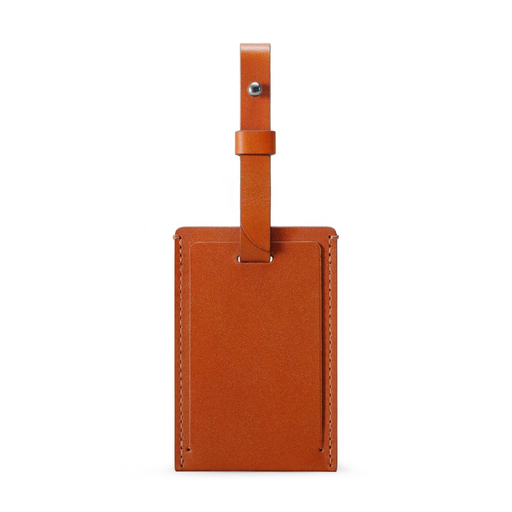 Carl Friedrik Leather Address Tag in Cognac