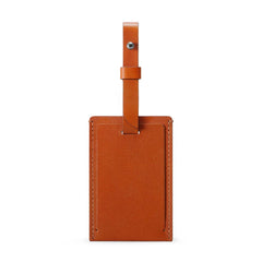 Carl Friedrik Leather Address Tag in Cognac