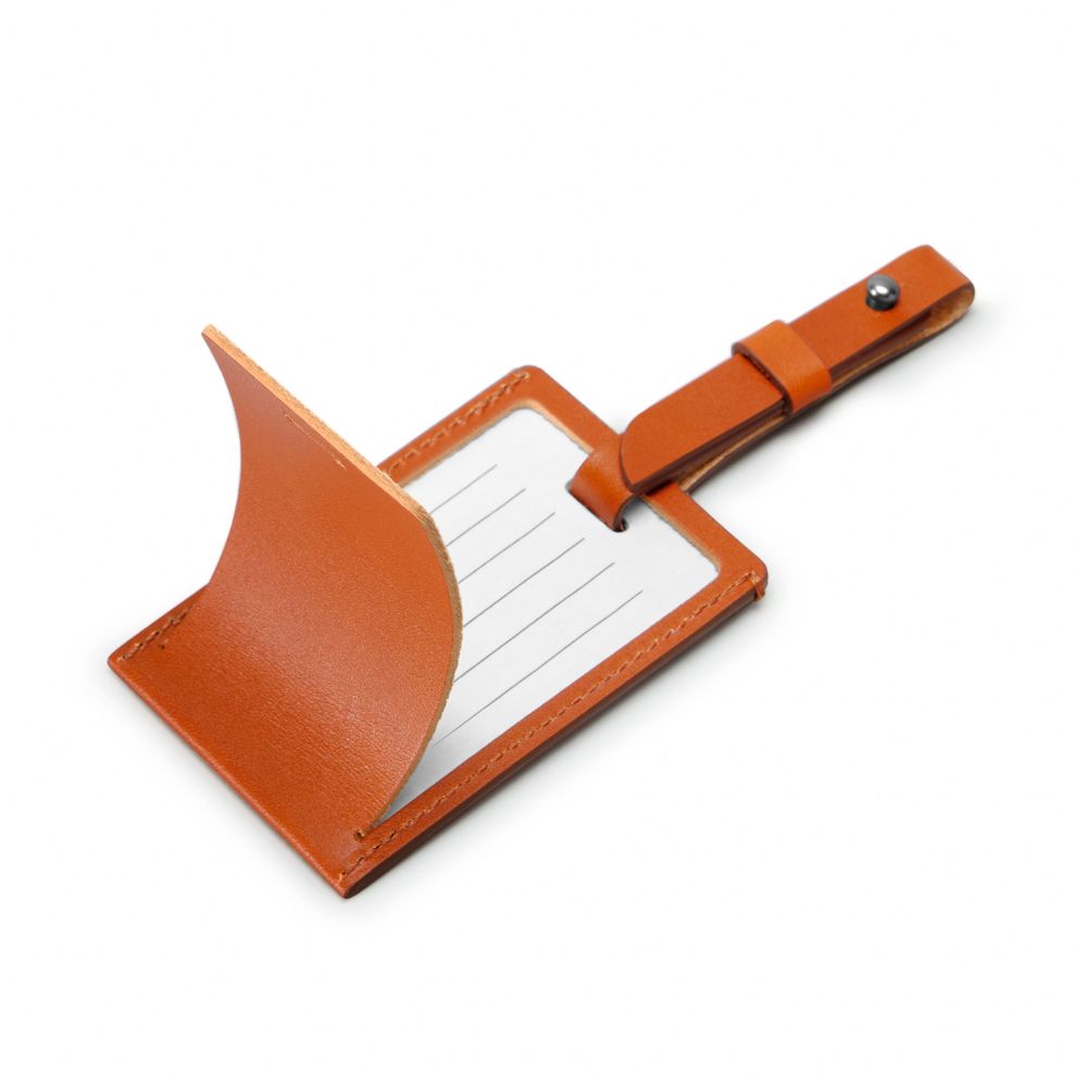 Carl Friedrik Leather Address Tag in Cognac