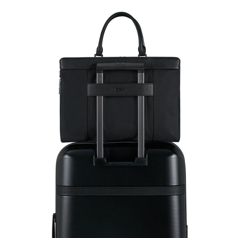 Samsonite 15.6" black briefcase with padded laptop compartment and sleek design, ideal for professional use.