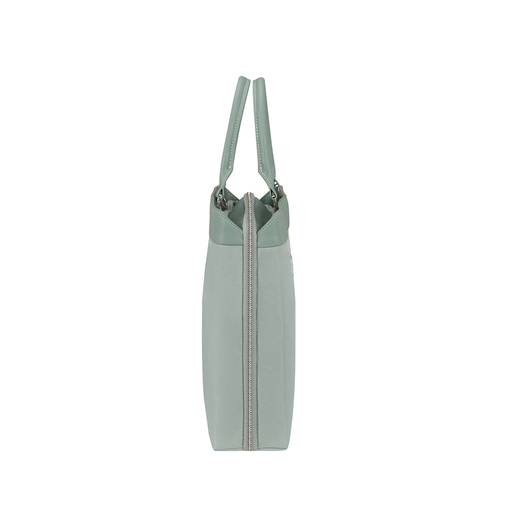 Samsonite 15.6" briefcase in thyme color with sleek design and padded compartment for laptops and documents.