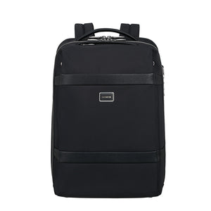 Samsonite 15.6" laptop backpack in black, featuring padded compartments and adjustable straps for comfortable carry.