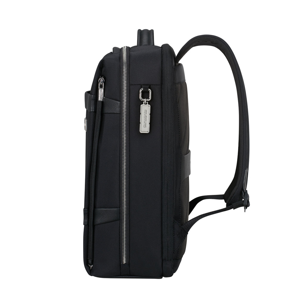 Samsonite 15.6" black laptop backpack with padded straps and multiple compartments for organization.