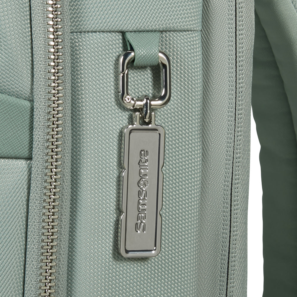 15.6" Samsonite Laptop Backpack in Thyme color, featuring ergonomic straps and multiple compartments for organization.