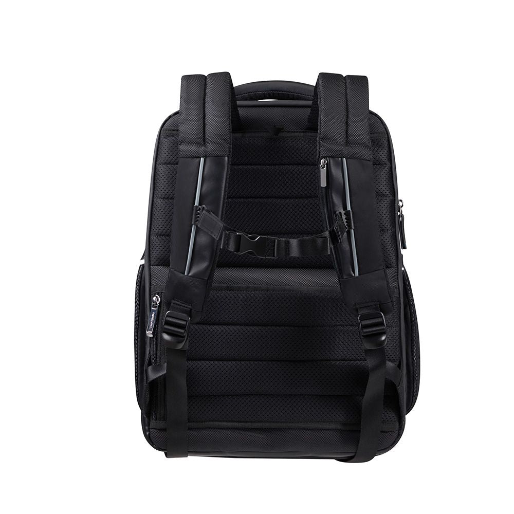Samsonite Spectrolite 3.0 17.3" laptop backpack in black with padded compartments and ergonomic design.
