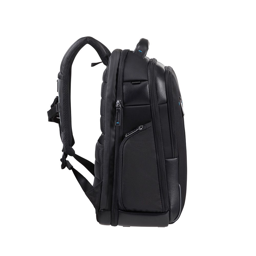 Samsonite Spectrolite 3.0 17.3" laptop backpack in black with padded compartments and adjustable straps.