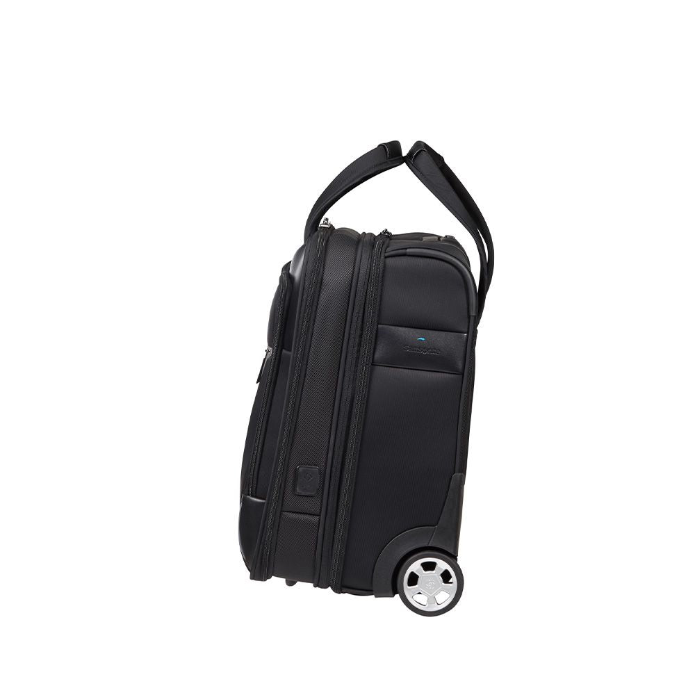 17.3" Samsonite Spectrolite 3.0 wheeled laptop bag in black, featuring wheels and a sleek design for easy transport.