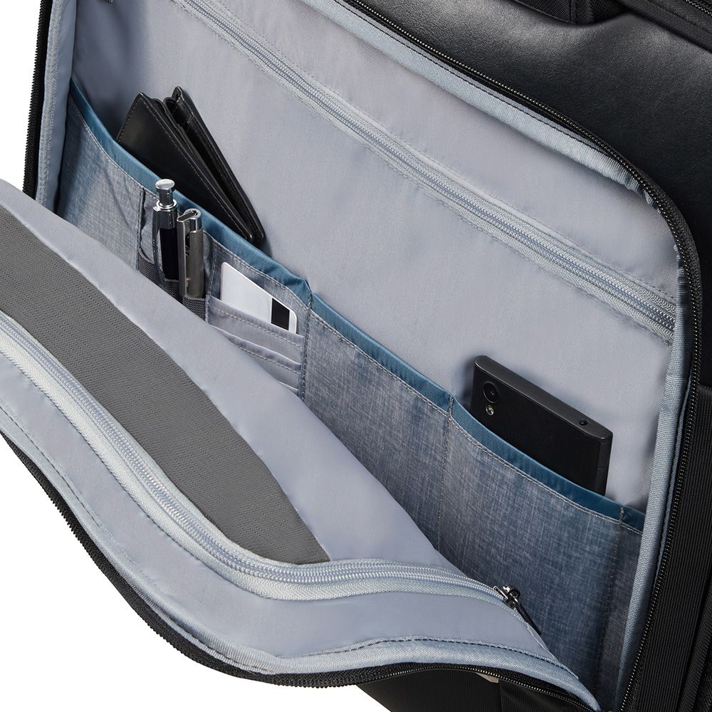 Samsonite Spectrolite 3.0 wheeled briefcase, 17.3" laptop bag, black with wheels and sturdy handle for easy transport.