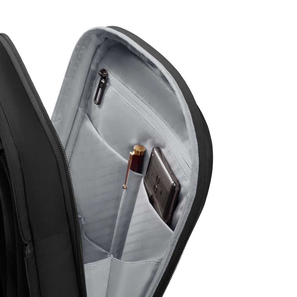 Samsonite Paralux 2 In 1 Travel Backpack in black, featuring adjustable straps and multiple compartments for versatile use.