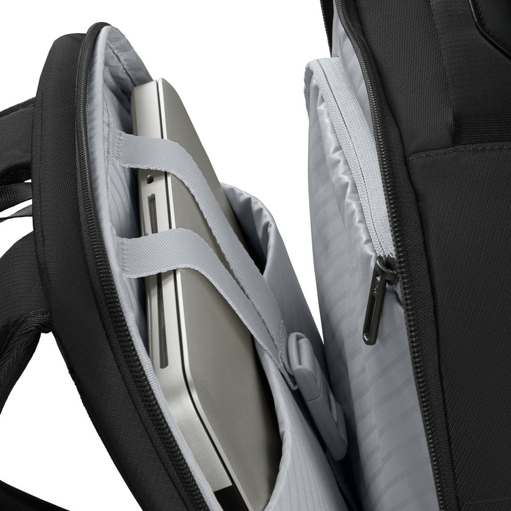 Samsonite Paralux 2 In 1 Travel Backpack in black, featuring adjustable straps and multiple compartments for travel convenience.