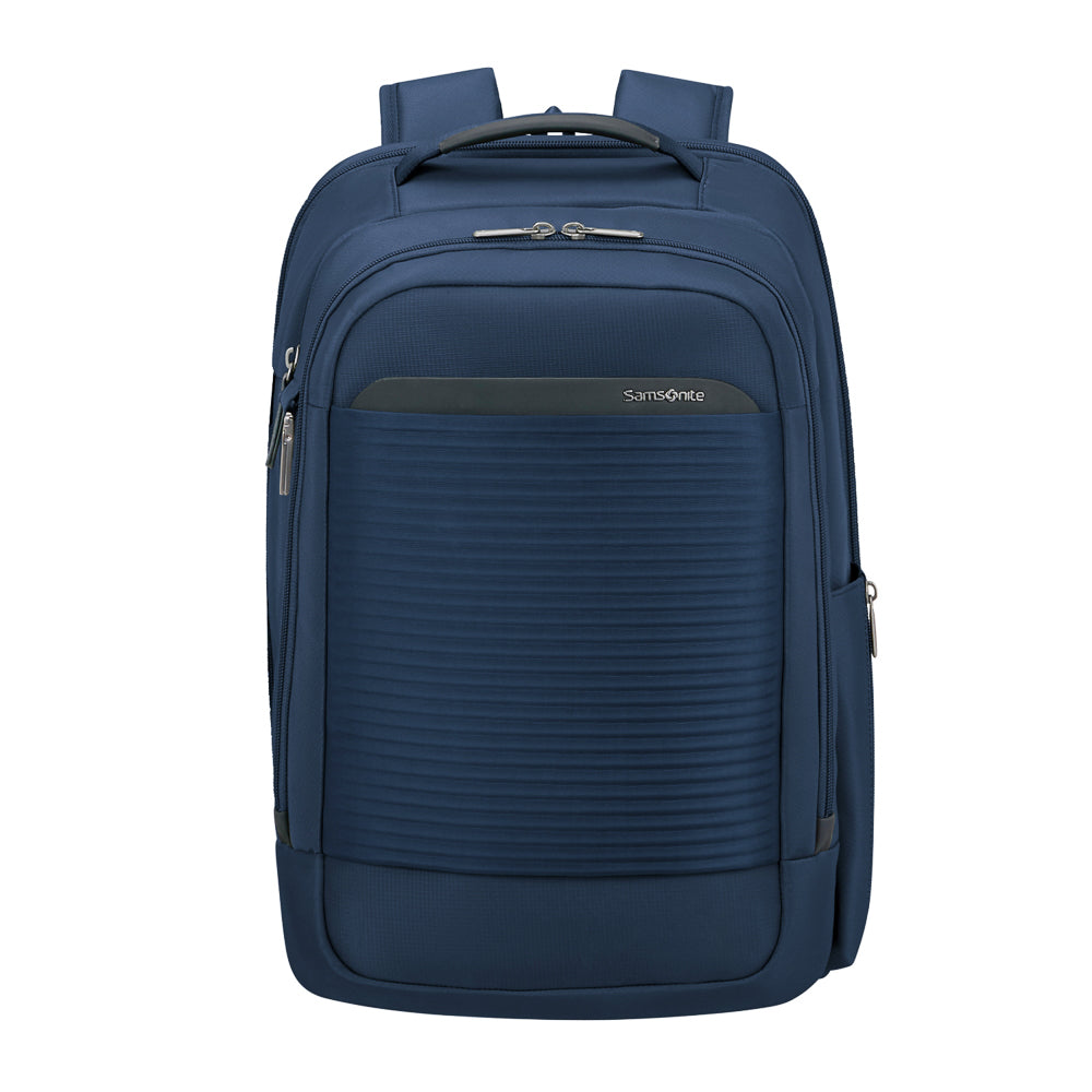 Samsonite Luggage 2-in-1 travel backpack in navy, featuring adjustable straps and multiple compartments for convenience.
