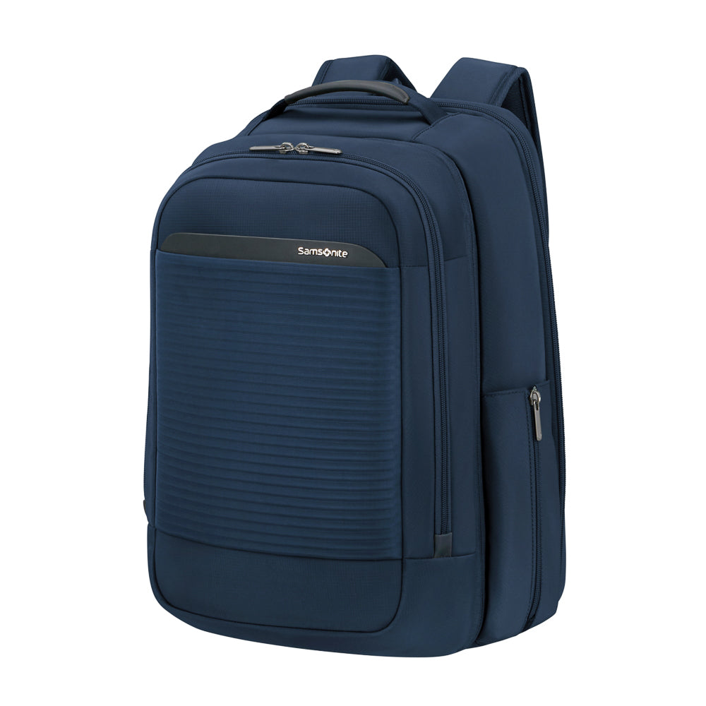 Navy Samsonite Luggage 2 In 1 Travel Backpack with adjustable straps and multiple compartments for versatile use.