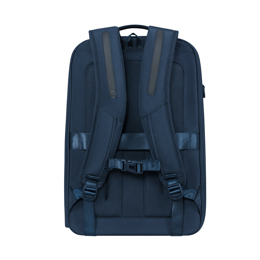 Navy Samsonite Luggage 2 in 1 Travel Backpack with adjustable straps and multiple compartments for versatile use.