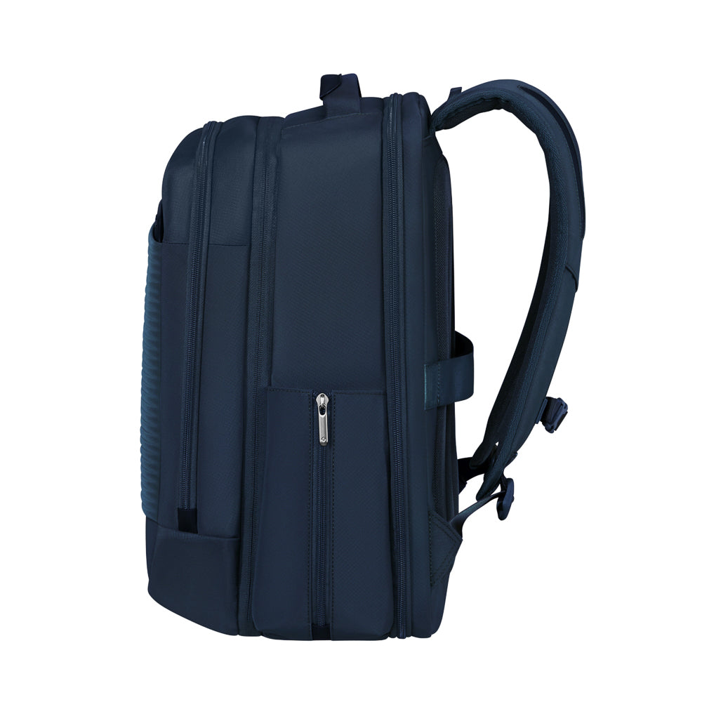 Navy Samsonite Luggage 2 in 1 Travel Backpack with adjustable straps and multiple compartments for versatile use.