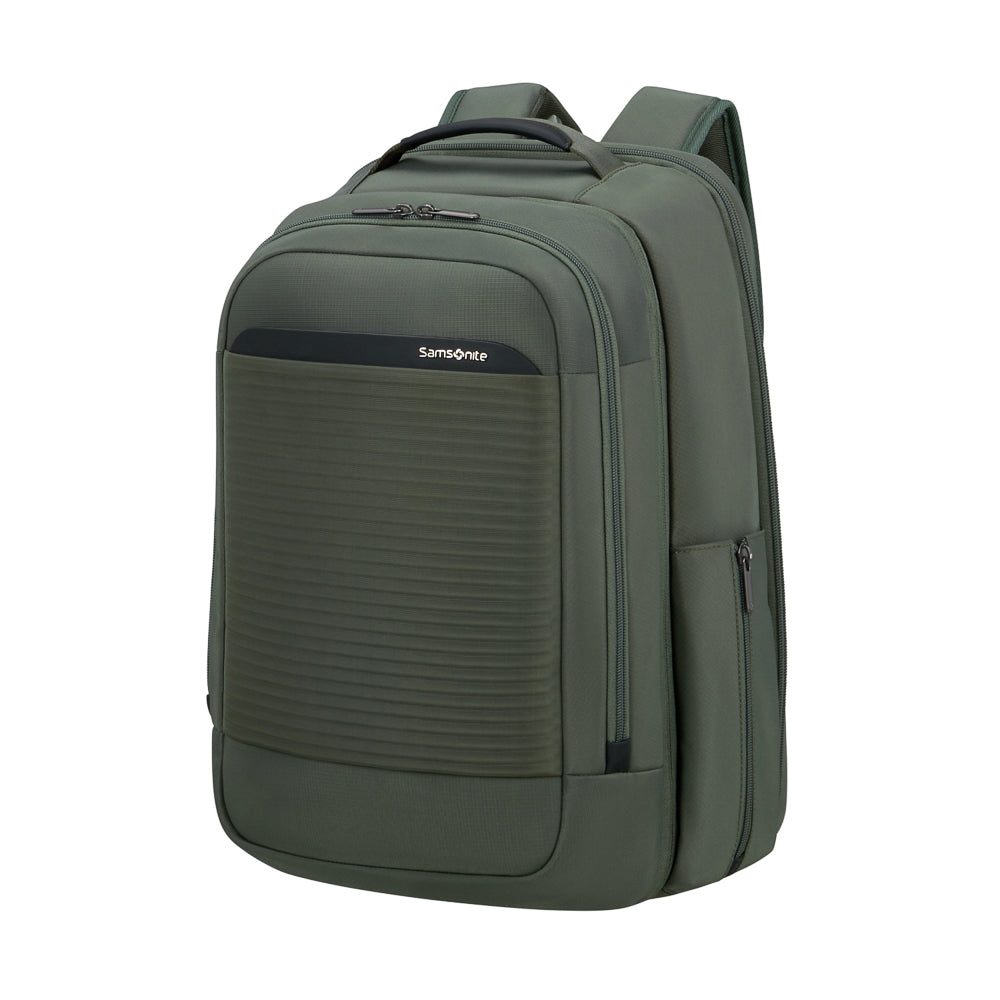 Olive green Samsonite Luggage 2-in-1 travel backpack with adjustable straps and multiple compartments.