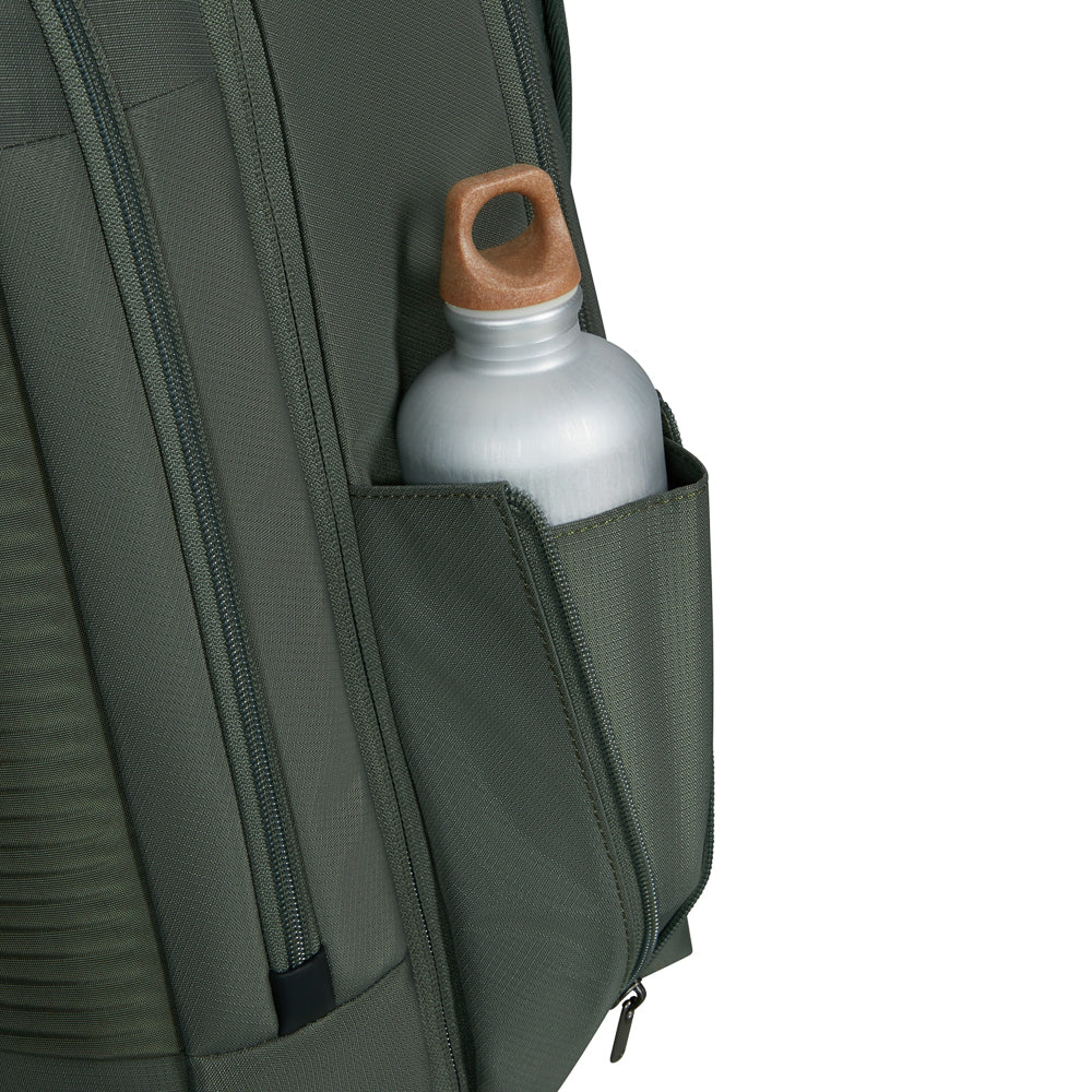 Olive green 2 in 1 travel backpack by Samsonite Luggage with adjustable straps and multiple compartments.