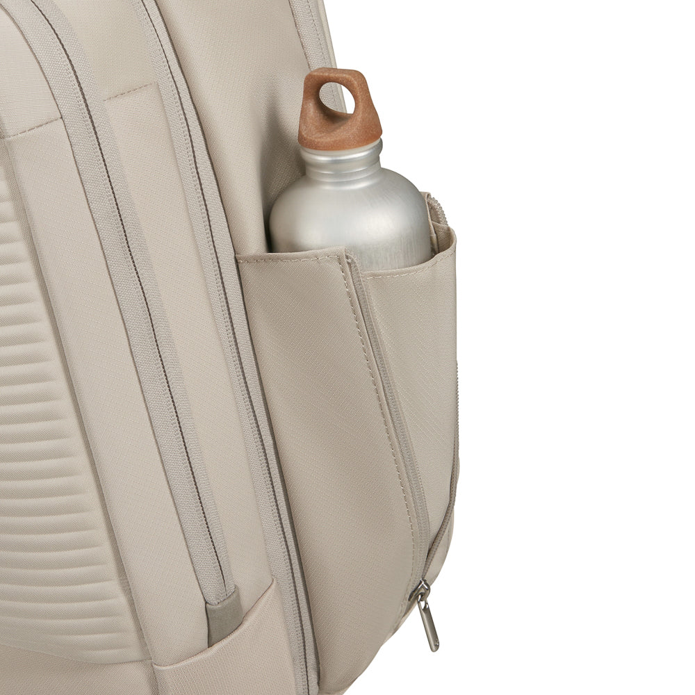 Samsonite Luggage 2 in 1 Travel Backpack in white, showcasing versatile compartments and sleek design.