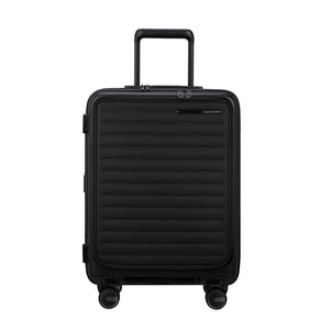 Black 55cm Easy Access Cabin Suitcase by Samsonite Luggage featuring a sleek design and durable exterior.