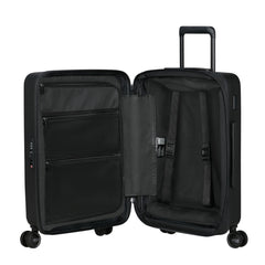 55cm black Easy Access Cabin Suitcase by Samsonite, featuring a sleek design and easy-access compartments.