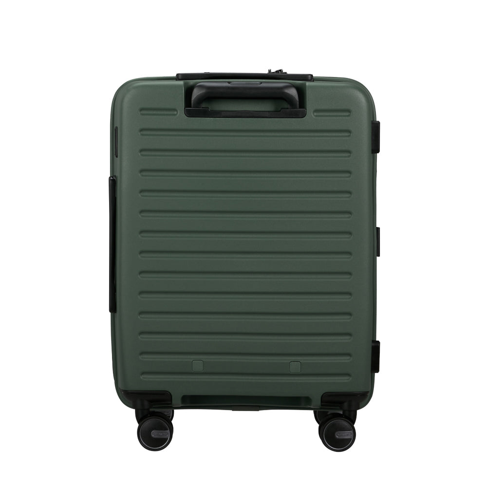55cm Easy Access Cabin Suitcase by Samsonite in sage green with smooth wheels and spacious interior for travel.