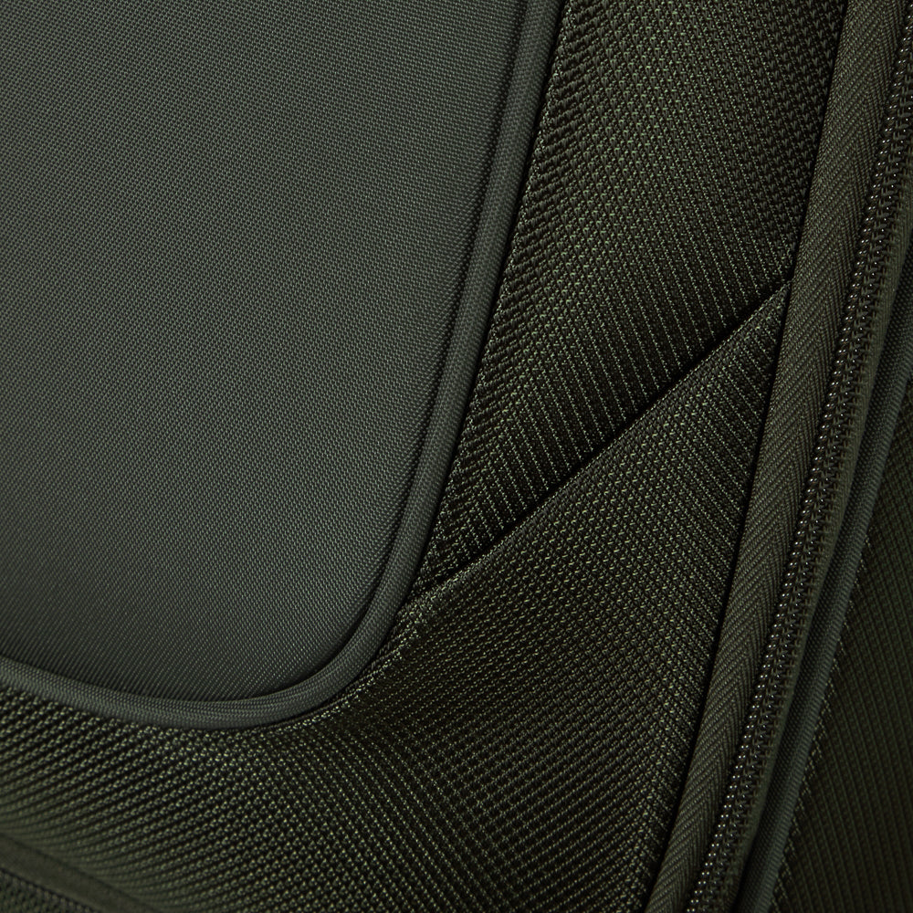 Green Samsonite 55cm Expandable Carry On Suitcase, featuring durable material and a sleek design for cabin luggage.