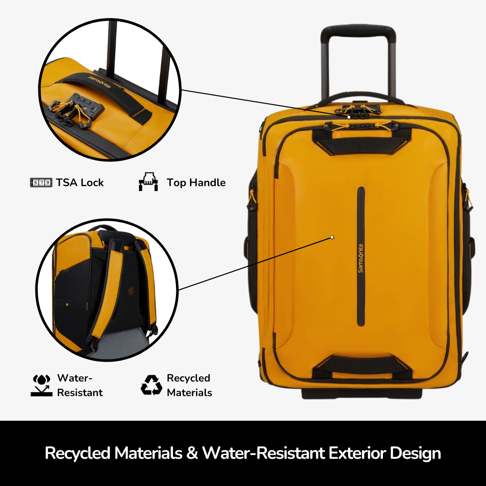 Samsonite Ecodiver 55cm Wheeled Backpack in Yellow