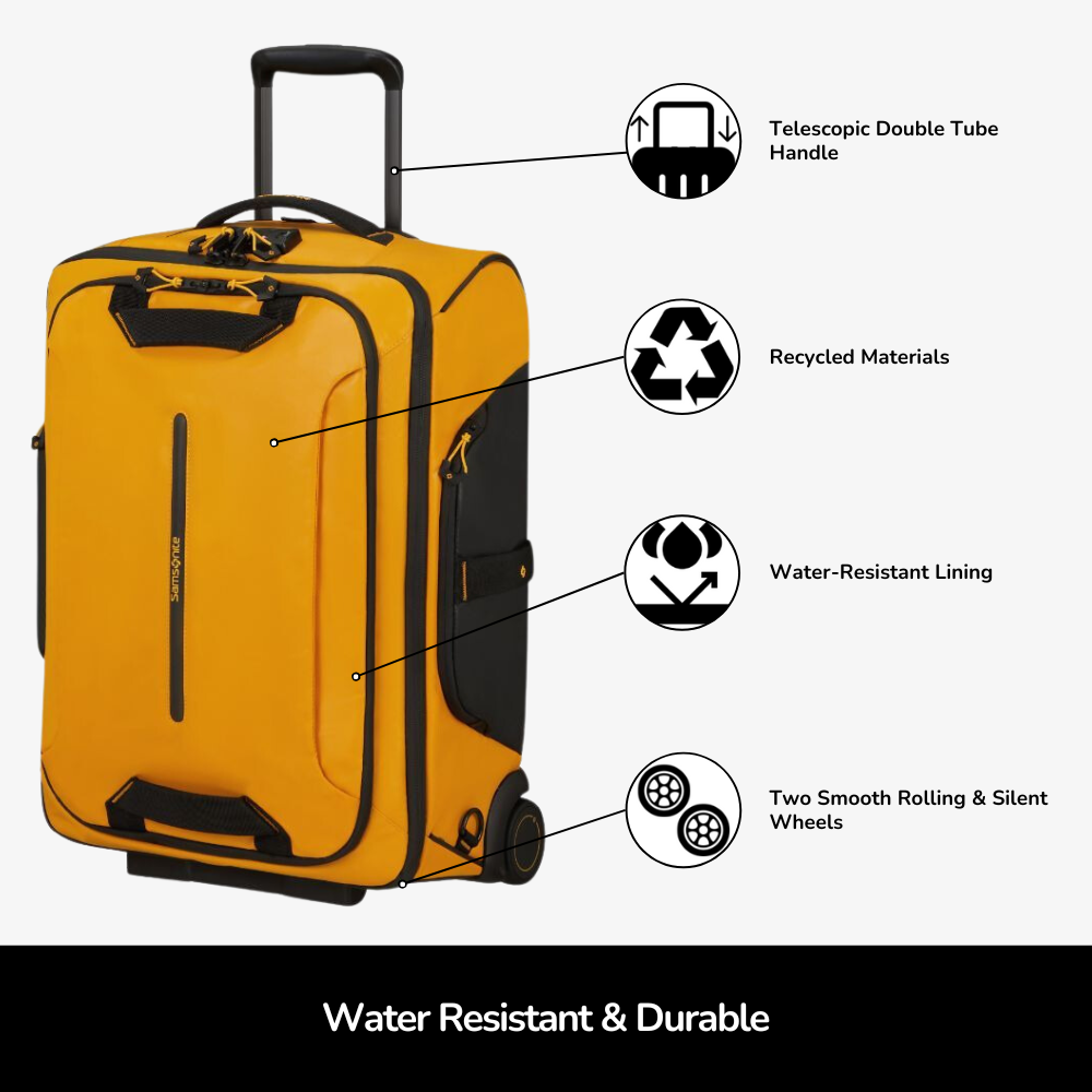 Samsonite Ecodiver 55cm Wheeled Backpack in Yellow