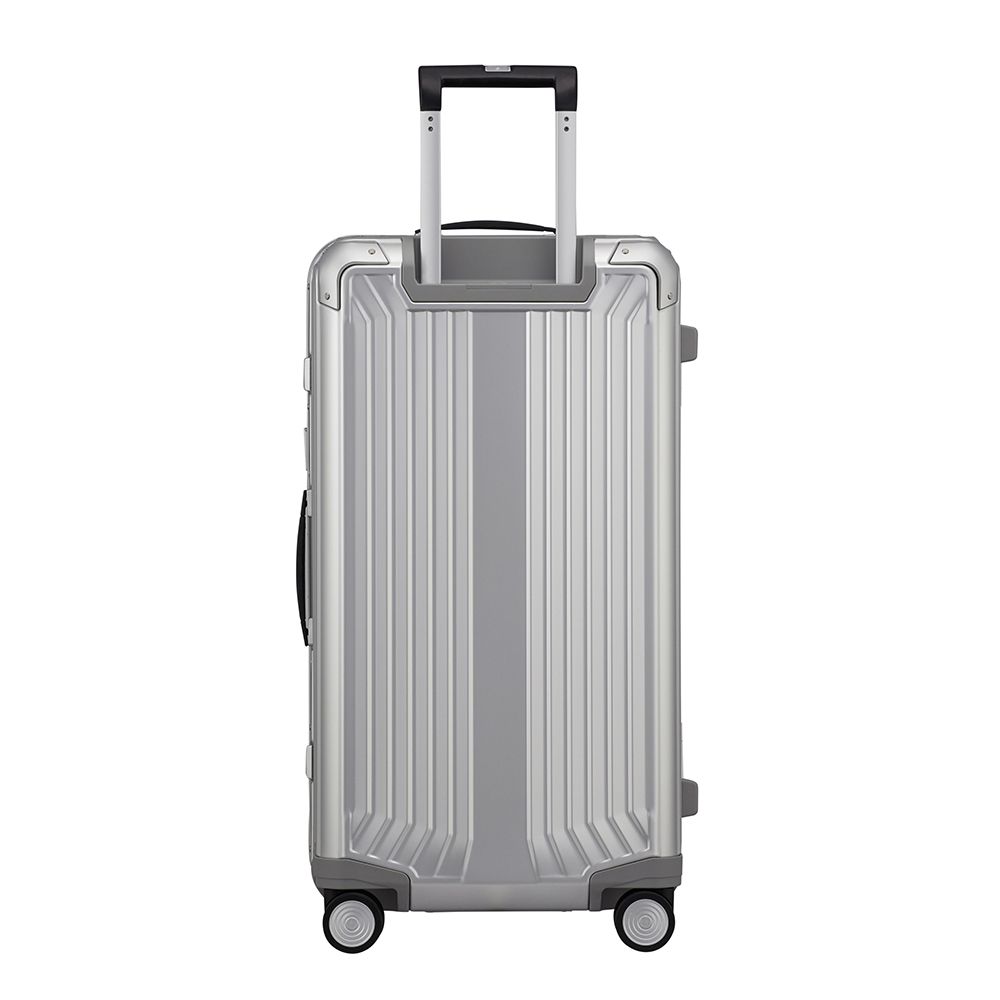 Samsonite Litebox Aluminium 74cm trunk suitcase with a sleek design and durable exterior, ideal for travel.