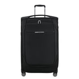 Black 78cm expandable spinner suitcase by Samsonite, featuring a durable design and smooth-rolling wheels for easy travel.