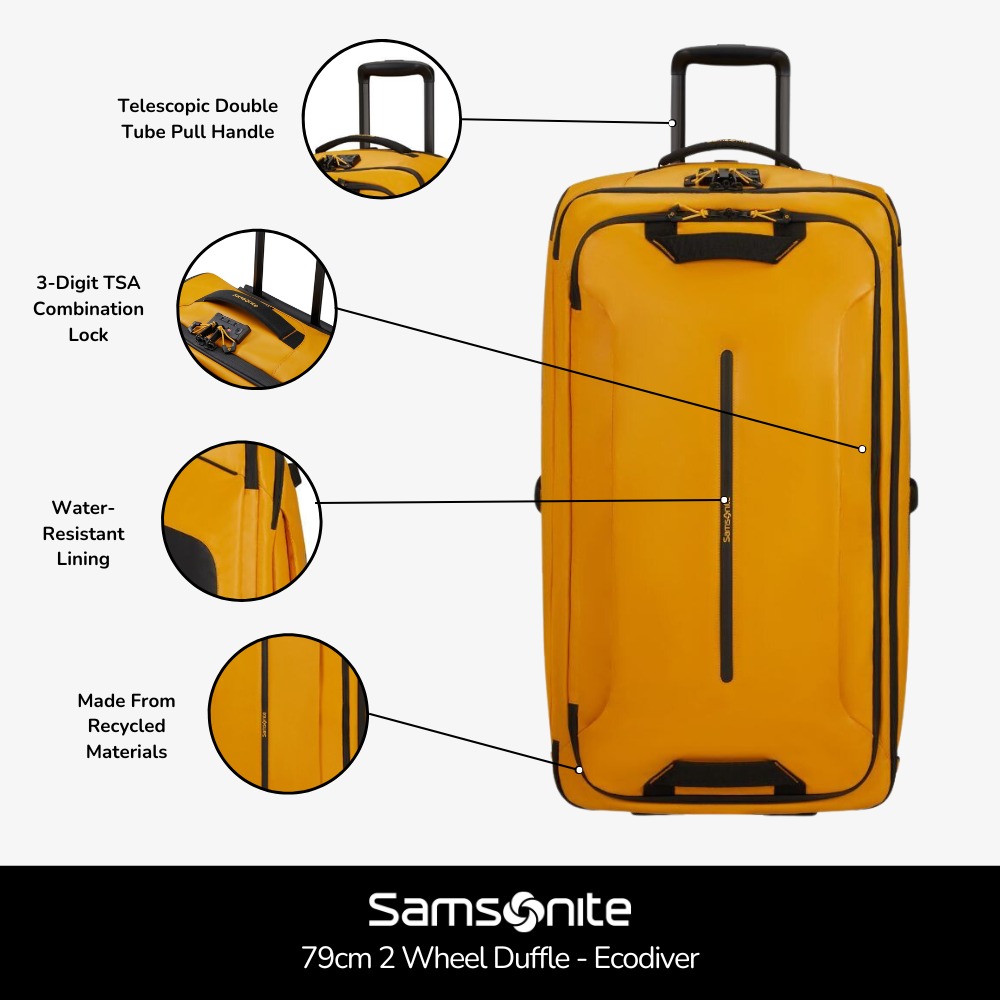 Samsonite Ecodiver 79cm Wheeled Duffle in Yellow