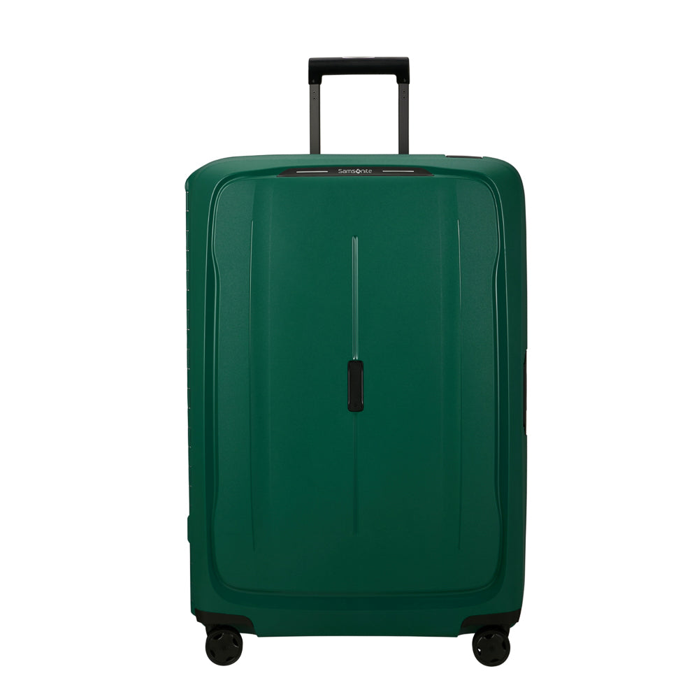 81cm Essens spinner suitcase in alpine green, featuring durable design and smooth wheels for easy travel by Samsonite.