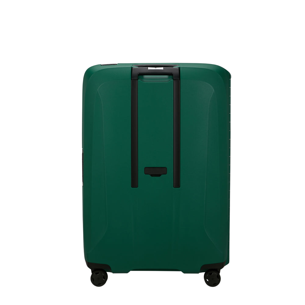 Alpine green 81cm spinner suitcase by Samsonite, featuring four wheels and a durable design for check-in luggage.