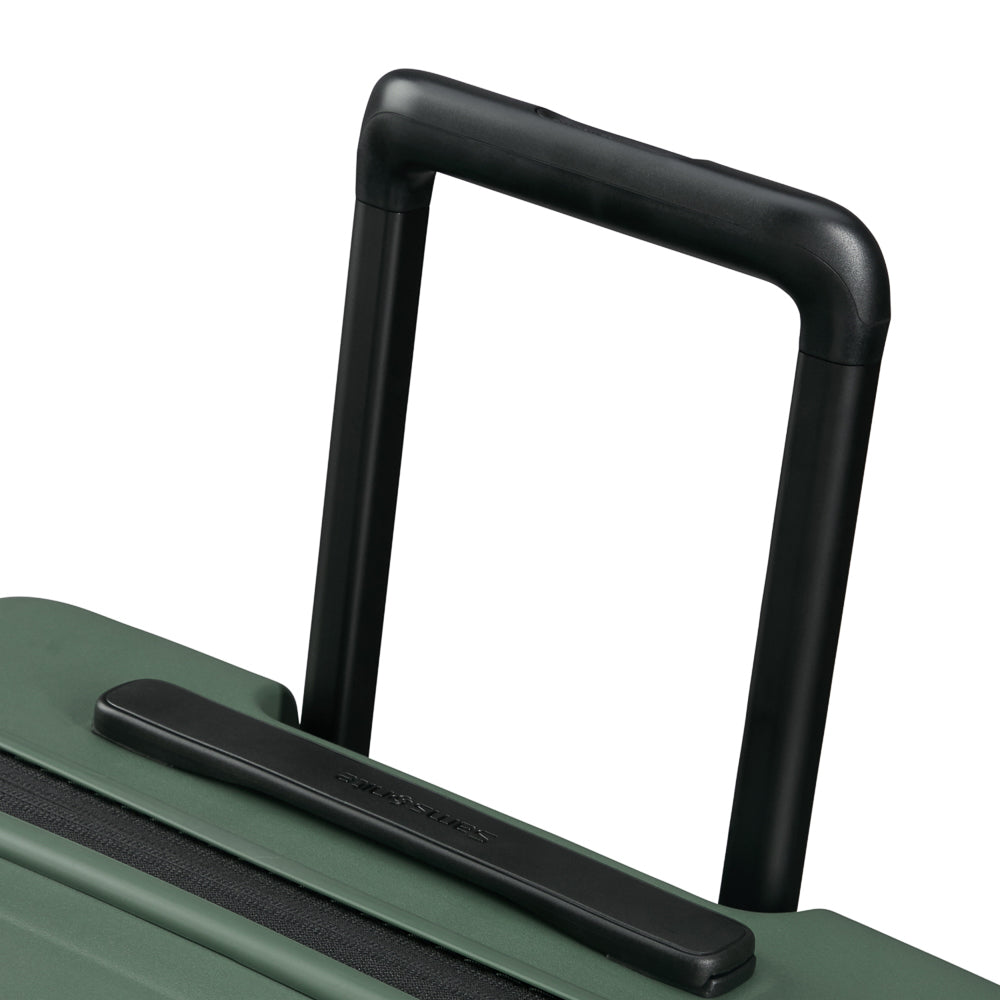 81cm Restackd Spinner Suitcase in sage green, featuring smooth wheels and a durable exterior for easy travel.