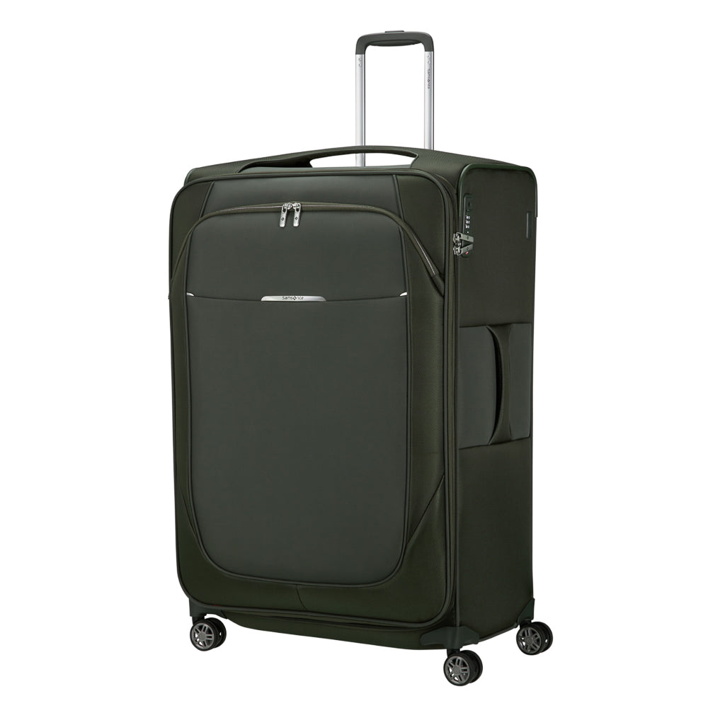 83cm expandable green spinner suitcase by Samsonite, featuring a durable design and multiple compartments for travel organization.