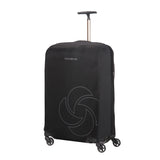 Black XL luggage cover by Samsonite, designed to protect and fit large suitcases with a sleek, stretchy design.