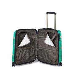 Sara Miller London Small Trolley Spinner Suitcase - Green Birds | Case Luggage