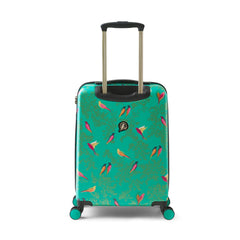 Sara Miller London Small Trolley Spinner Suitcase - Green Birds | Case Luggage