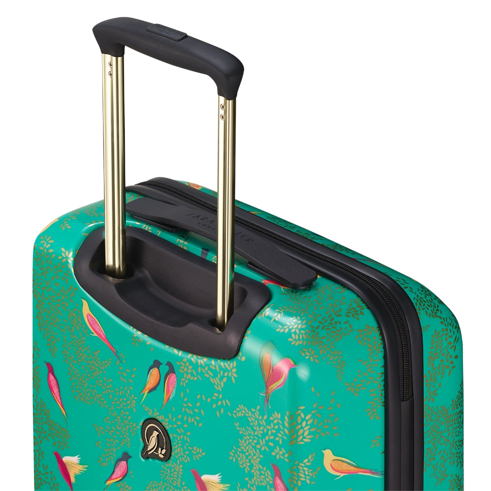Sara Miller London Small Trolley Spinner Suitcase - Green Birds | Case Luggage