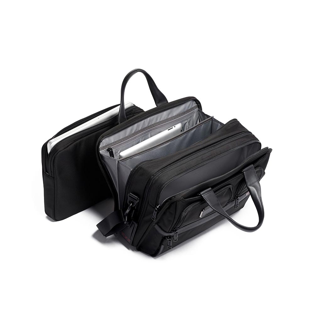 Tumi Expandable Organiser Laptop Briefcase - Alpha 3 Black At