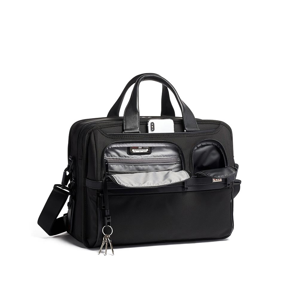 TUMI Amazon.com: 黒 Brief Laptop Expandable TUMI - 15 Medium Alpha バッグ
