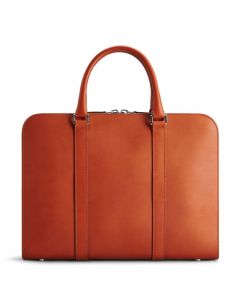 Carl Friedrik Palissy Briefcase in Cognac/Grey