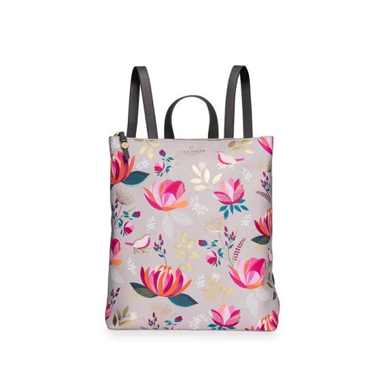 Zip Top Backpack - Peony Floral