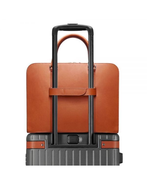 Leather Suitcase Smart Holder Attachment Strap Cognac