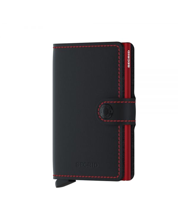 Mini Wallet  - Matte Black &amp; Red